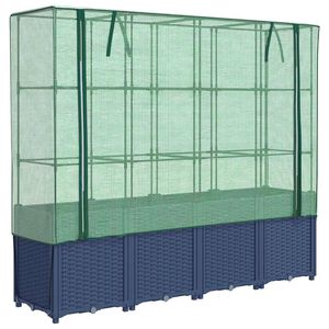 vidaXL Lit sur&eacute;lev&eacute; avec housse de serre aspect rotin 160 x 40 x 153 cm