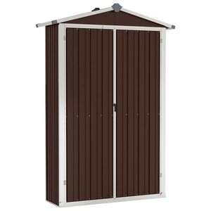 vidaXL Abri de jardin Marron 116x45x175 cm M&eacute;tal galvanis&eacute;
