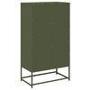 vidaXL Buffet haut vert olive 68x39x123 cm acier