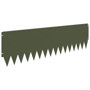 vidaXL Bordure de Pelouse 10 pcs 103 x 30 cm Acier Vert olive