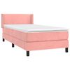 vidaXL Sommier &agrave; lattes de lit avec matelas Rose 100x200 cm Velours