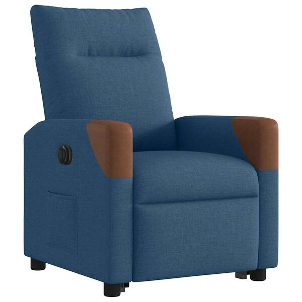 vidaXL Fauteuil inclinable électrique bleu tissu