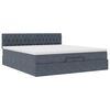 vidaXL Cadre de lit ottoman avec matelas gris fonc&eacute; 200x200 cm velours