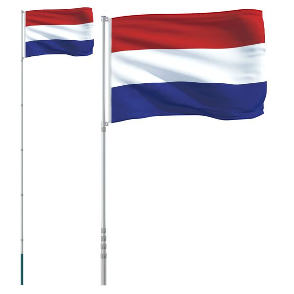 vidaXL Drapeau des Pays-Bas et mât 5,55 m Aluminium