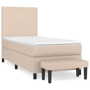 vidaXL Sommier &agrave; lattes de lit avec matelas Cappuccino 90x200 cm