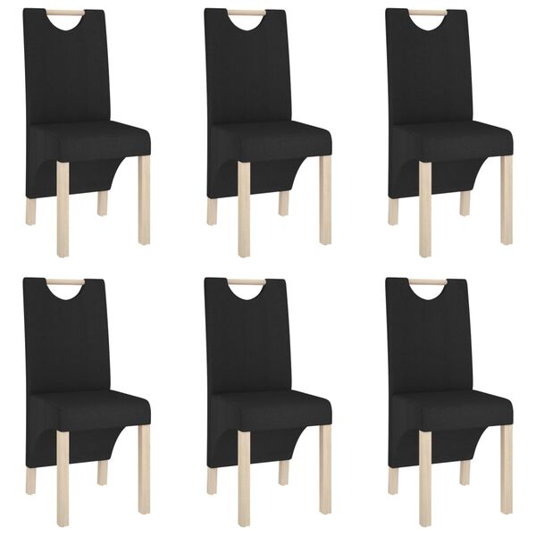 vidaXL Chaises &agrave; manger lot de 6 noir tissu