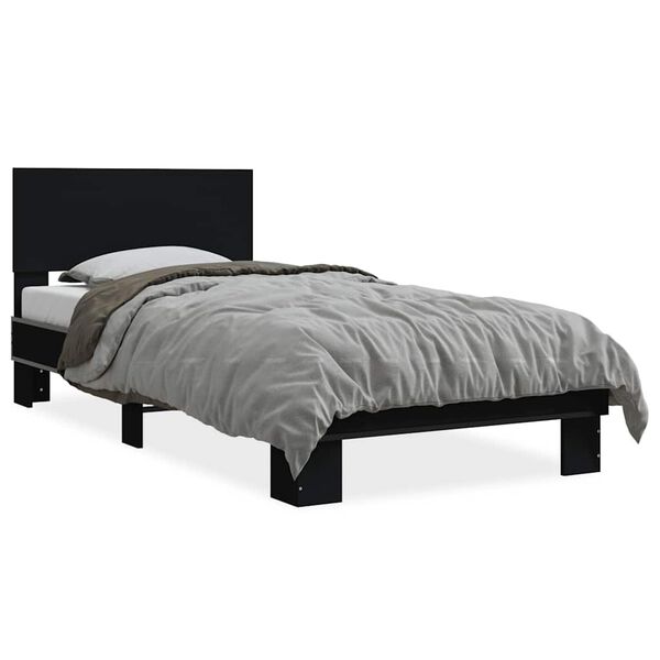 vidaXL Cadre de lit sans matelas noir 100x200 cm
