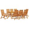 vidaXL Ensemble de salle &agrave; manger pour jardin 9 pcs Marron
