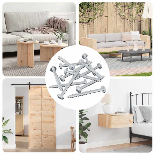 vidaXL Vis en bois 12 pcs Argent&eacute; 9,8 x 53 mm Acier