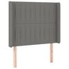vidaXL T&ecirc;te de lit avec oreilles Gris fonc&eacute; 83x16x118/128 cm Tissu