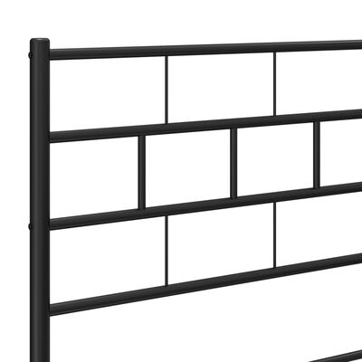 vidaXL Cadre de lit métal sans matelas avec tête de lit noir 80x200 cm