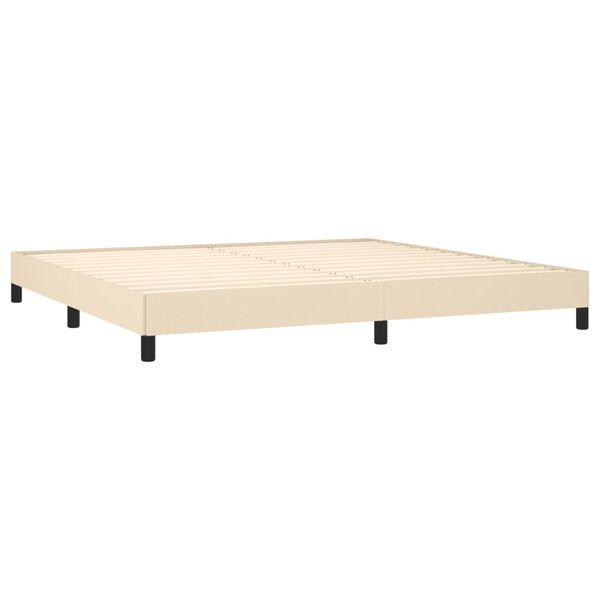vidaXL Cadre de lit sans matelas crème 200x200 cm tissu
