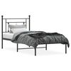 vidaXL Cadre de lit m&eacute;tal sans matelas avec t&ecirc;te de lit noir 90x200 cm