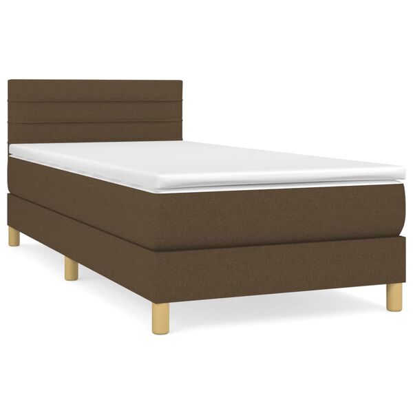 vidaXL Sommier &agrave; lattes de lit avec matelas Marron fonc&eacute; 100x200 cm