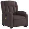vidaXL Fauteuil inclinable de massage Marron fonc&eacute; Tissu