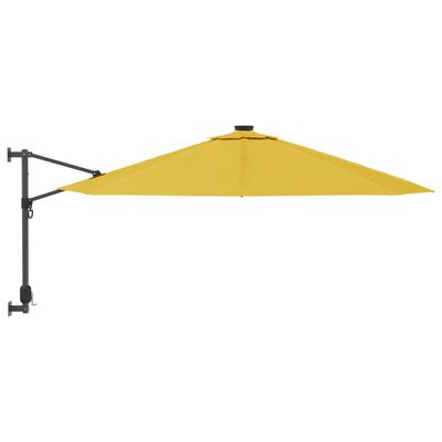 vidaXL Parasol mural jaune 290 cm