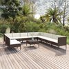vidaXL Salon de jardin 12 pcs avec coussins R&eacute;sine tress&eacute;e Marron