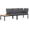vidaXL Salon de jardin 2 pcs avec coussins noir aluminium