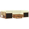 vidaXL Ensemble de canap&eacute;s d'ext&eacute;rieur 7 pc Naturel et Cr&egrave;me Polyester