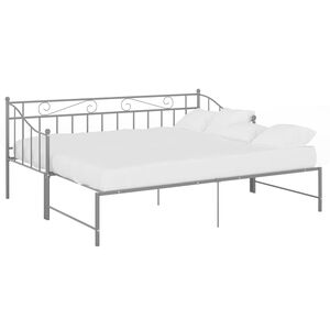 vidaXL Cadre de canap&eacute;-lit extensible sans matelas gris m&eacute;tal 90x200cm