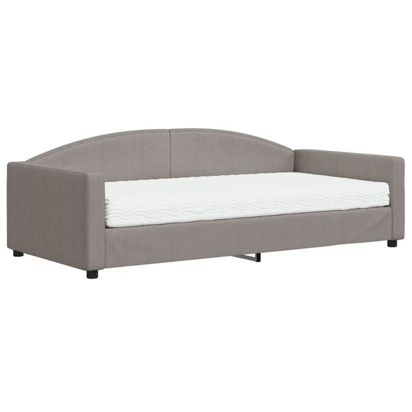 vidaXL Lit de jour avec matelas taupe 100x200 cm tissu