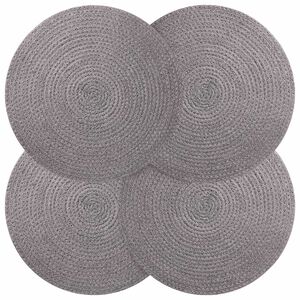 vidaXL Placemets en jute 4 pcs Gris &Oslash; 30 cm 100 % jute Tossa