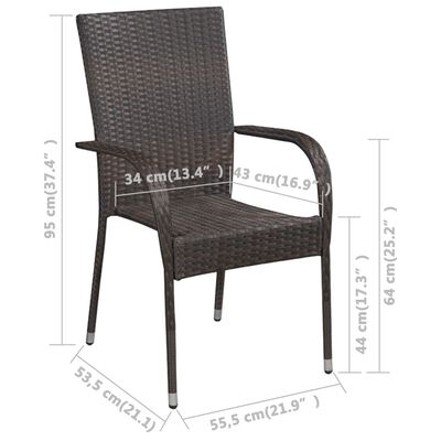 vidaXL Ensemble de salle à manger de jardin 7 pcs Marron