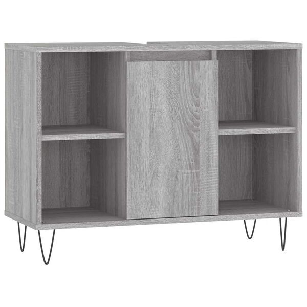 vidaXL Armoire salle de bain sonoma gris 80x33x60 cm bois d'ing&eacute;nierie