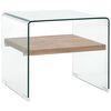 vidaXL Table basse Clair 50x50x45 cm Verre tremp&eacute;