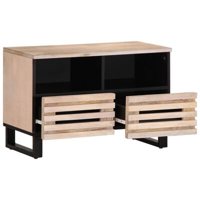 vidaXL Meuble TV blanc 70x34x46 cm bois massif de manguier