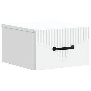 vidaXL Cabinet de chevet mural avec tiroir Blanc 34,5 x 33 x 20 cm