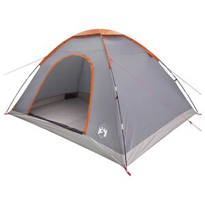 vidaXL Tente de camping avec toit Gris et orange 335 x 275 x 180 cm