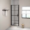 vidaXL Porte de douche verre tremp&eacute; 91x195 cm noir