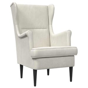 vidaXL Fauteuil Cr&egrave;me Velours