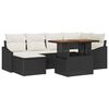 vidaXL Ensemble de canap&eacute; de jardin 7 pcs Noir Poly rotin