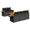 vidaXL Salon de jardin 6 pcs avec coussins noir r&eacute;sine tress&eacute;e