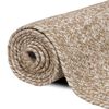 vidaXL Tapis de surface Carr&eacute; Naturel et Blanc 160 x 160 cm Jute