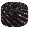 vidaXL Corde utilitaire polyvalente 20 mm 25 m Noir et Rouge PP