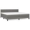 vidaXL Sommier &agrave; lattes de lit avec matelas Gris fonc&eacute; 200x200cm Tissu