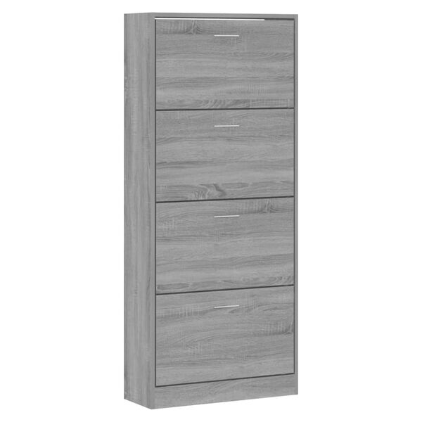vidaXL Armoire à chaussures Sonoma gris 63x24x147 cm Bois d'ingénierie