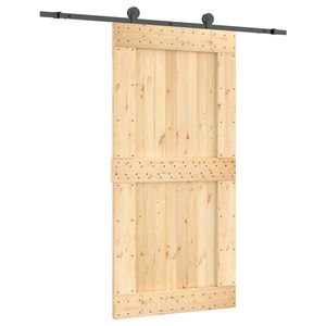 vidaXL Porte coulissante Naturel et noir 100 x 210 cm