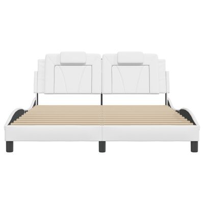 vidaXL Cadre de lit sans matelas blanc 160x200 cm similicuir