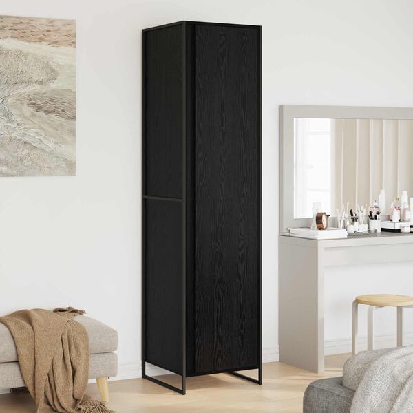 vidaXL Garde-robe 2 pcs Ch&ecirc;ne noir 50 x 50 x 200 cm Bois d'ing&eacute;nierie