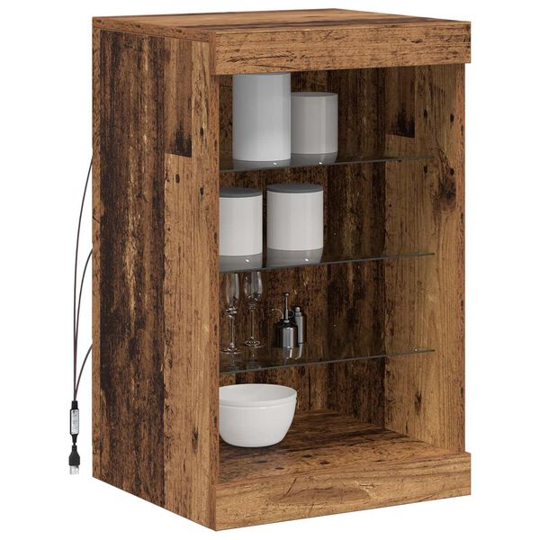 vidaXL Buffet LED Bois ancien 41 x 37 x 67 cm Bois d'ing&eacute;nierie