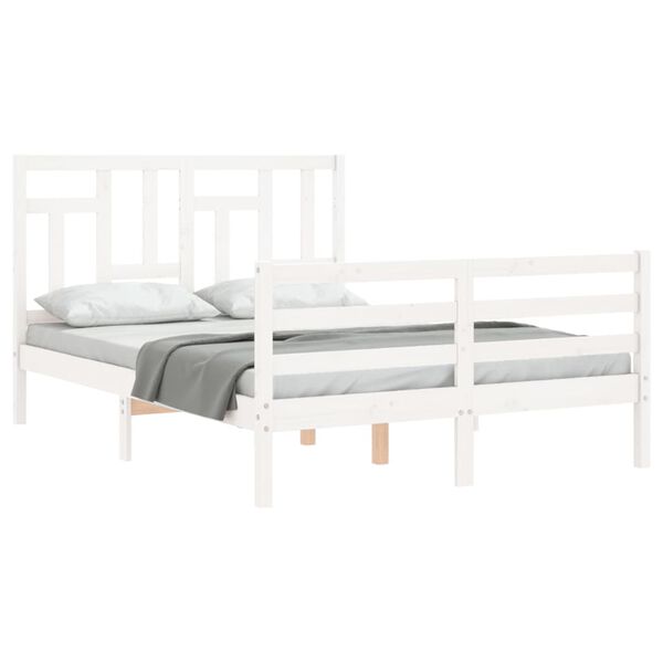 vidaXL Cadre de lit sans matelas blanc 120x200 cm bois massif