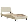 vidaXL Lit avec matelas Dover cr&egrave;me 90x190 cm tissu
