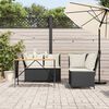 vidaXL Salon de jardin 3 pcs avec coussins noir r&eacute;sine tress&eacute;e