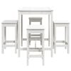 vidaXL Ensemble de bar de jardin 5 pcs blanc bois massif de pin