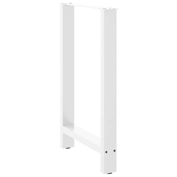 vidaXL Pieds de table de bar Blanc 2 pi&egrave;ces 60 x (90-91) cm Acier