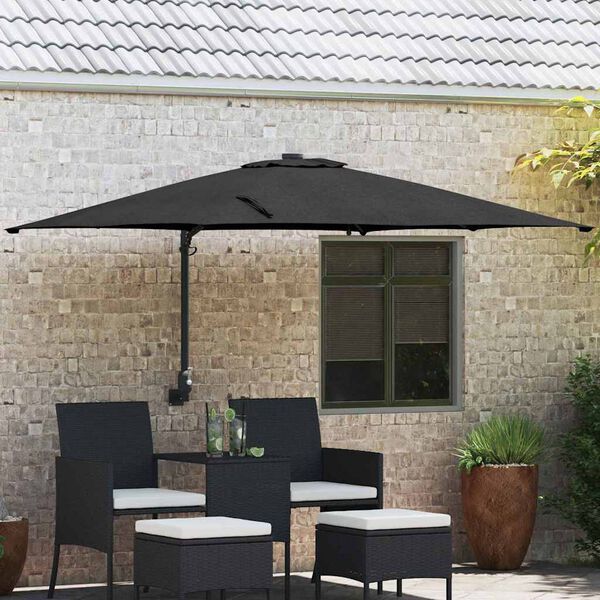 vidaXL Parasol de jardin Noir 248,5 x 247,5 x 160 cm